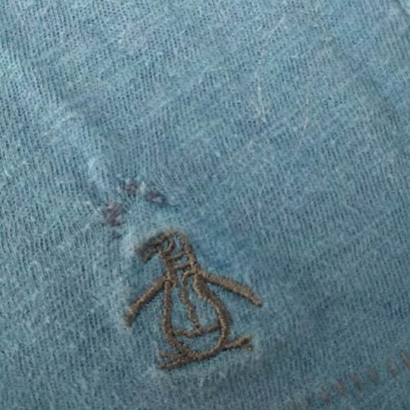 Original Penguin Blue V Neck Pocket Tee - Picture 4 of 5